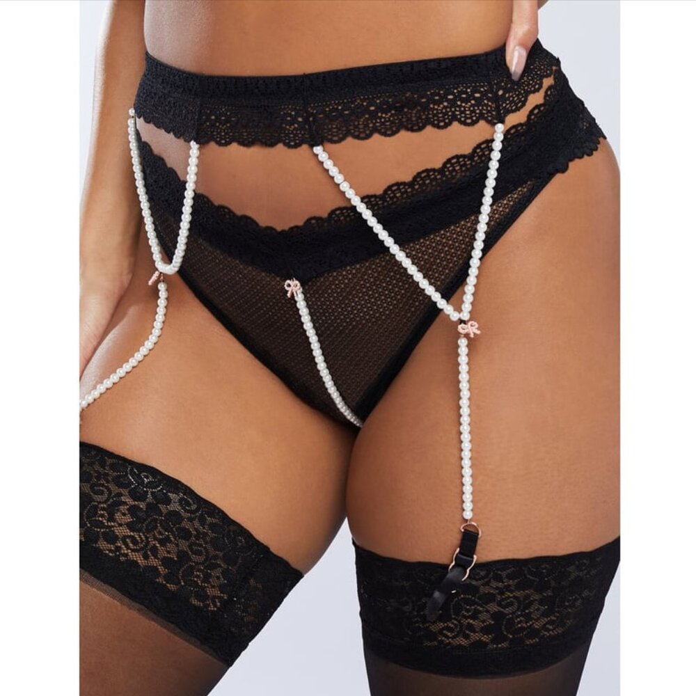 NWT String of Pearls Garter Belt (XS-XL)
